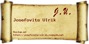Josefovits Ulrik névjegykártya